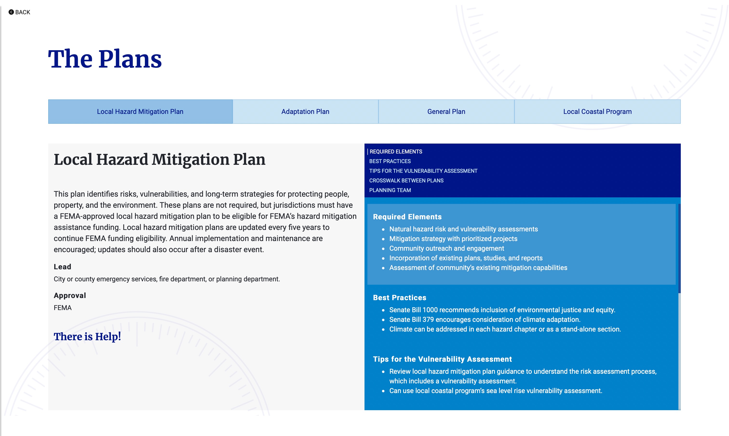 Screenshot of a Coastal Plan Alignment Compass detail page